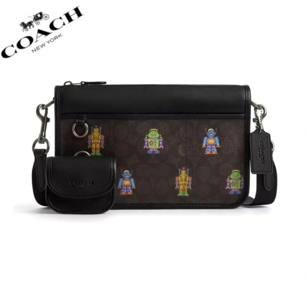 Cosmic Coach Heritage Convertible Crossbody In Signature Canvas With Robot Print